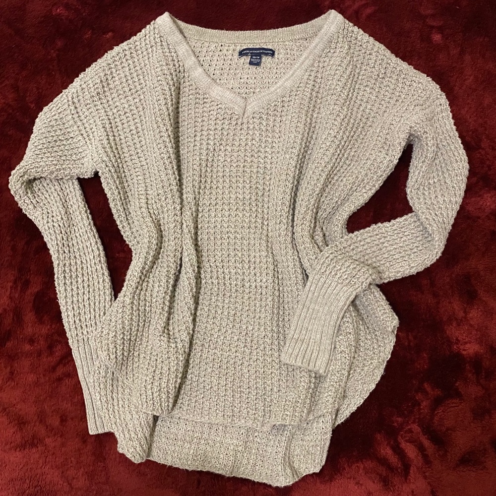 American Eagle Beige Knit Sweater Size XS